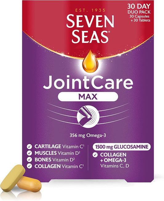 Seven Seas JointCare Supplements, Max, Duo Pack: 30 Capsules + 30 Tablets