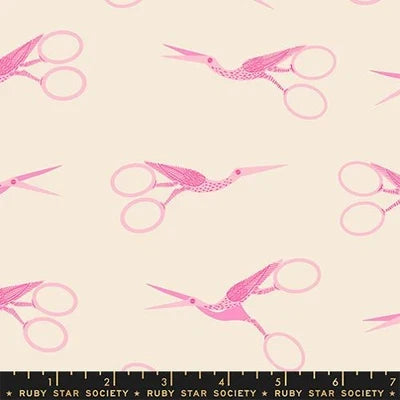 Shell - Stork Scissors - 1-800-Notion - Fat Quarter