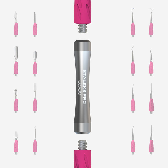 SILVER Combo pusher UNIQ 10 - Handle (for replaceable working parts)-STALEKS PRO-Gel Essentialz