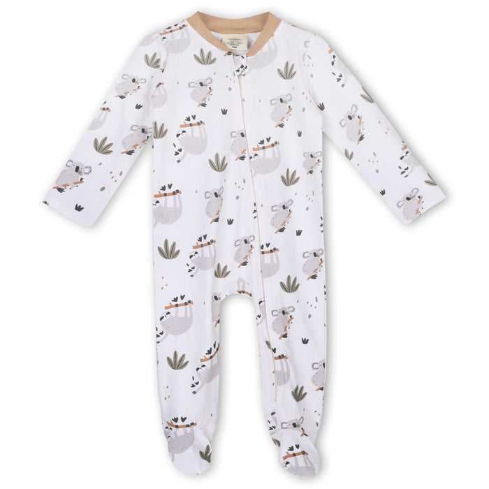 Sloth Koala Baby Zipper Footie Jumpsuit (Organic Jersey)