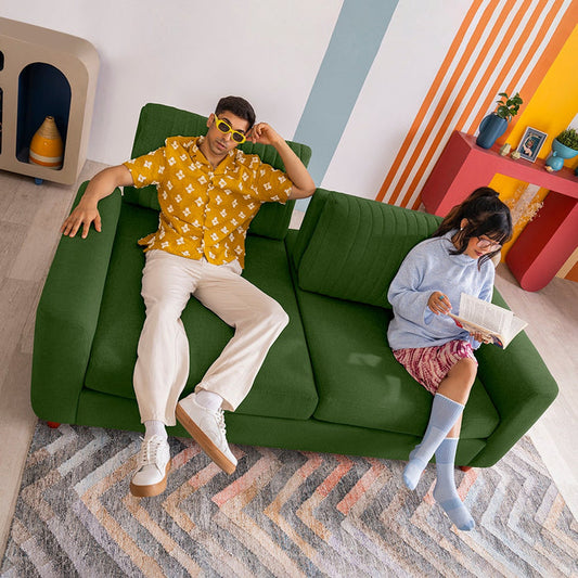 Sofa|Tilt|2|Seater|Lounger|Sofa|with|Adjustable|Backrest|Avocado|Green