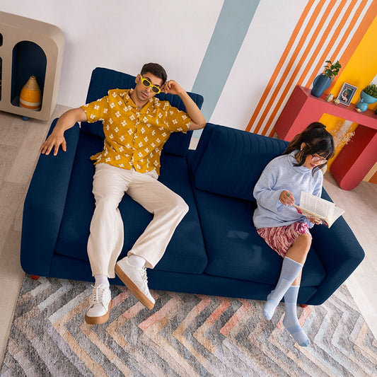 Sofa|Tilt|2|Seater|Lounger|Sofa|with|Adjustable|Backrest|Berry|Blue