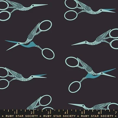 Soft Black - Stork Scissors - 1-800-Notion - Fat Quarter