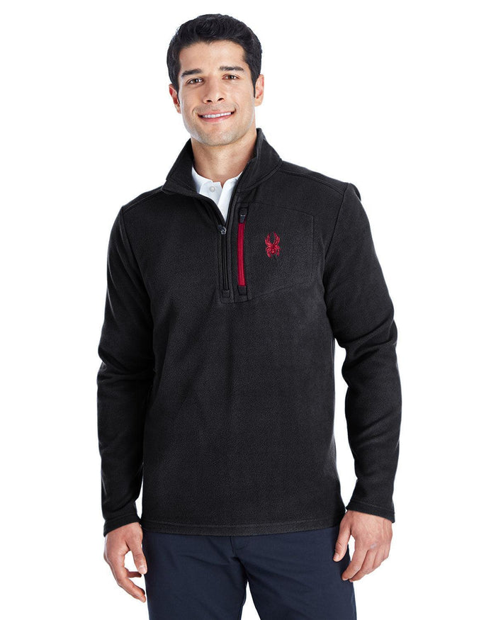 Spyder Transport Quarter-Zip Fleece Pullover-Men's Layering-Spyder-Black/Red-S-Thread Logic
