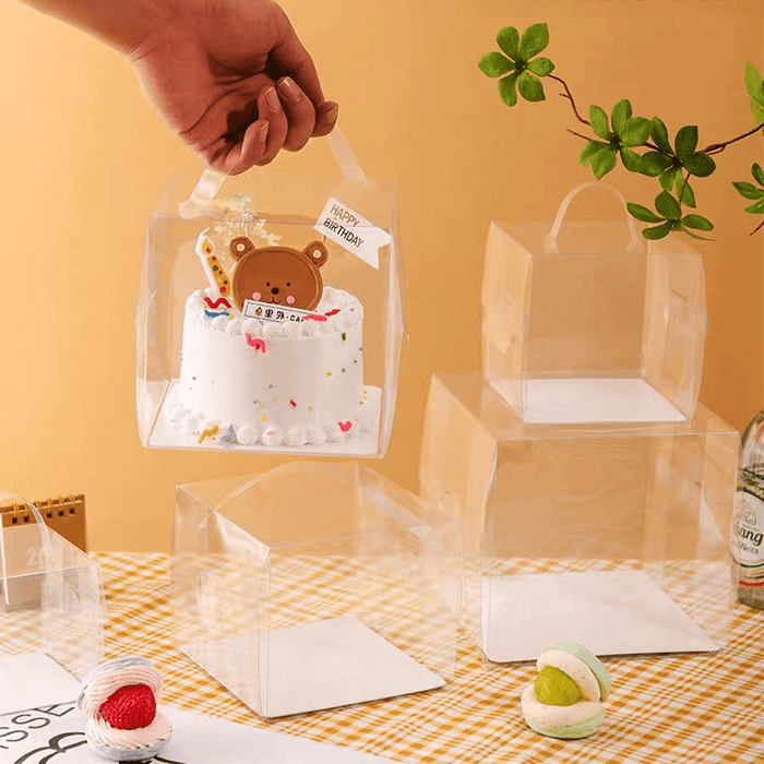 150x150x130mm Clear Square Box With Handle - TEM IMPORTS™