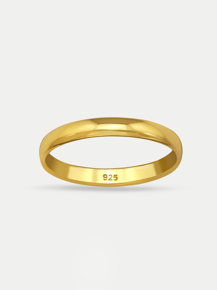 Sterling Silver Band Ring | Gold-Image 1