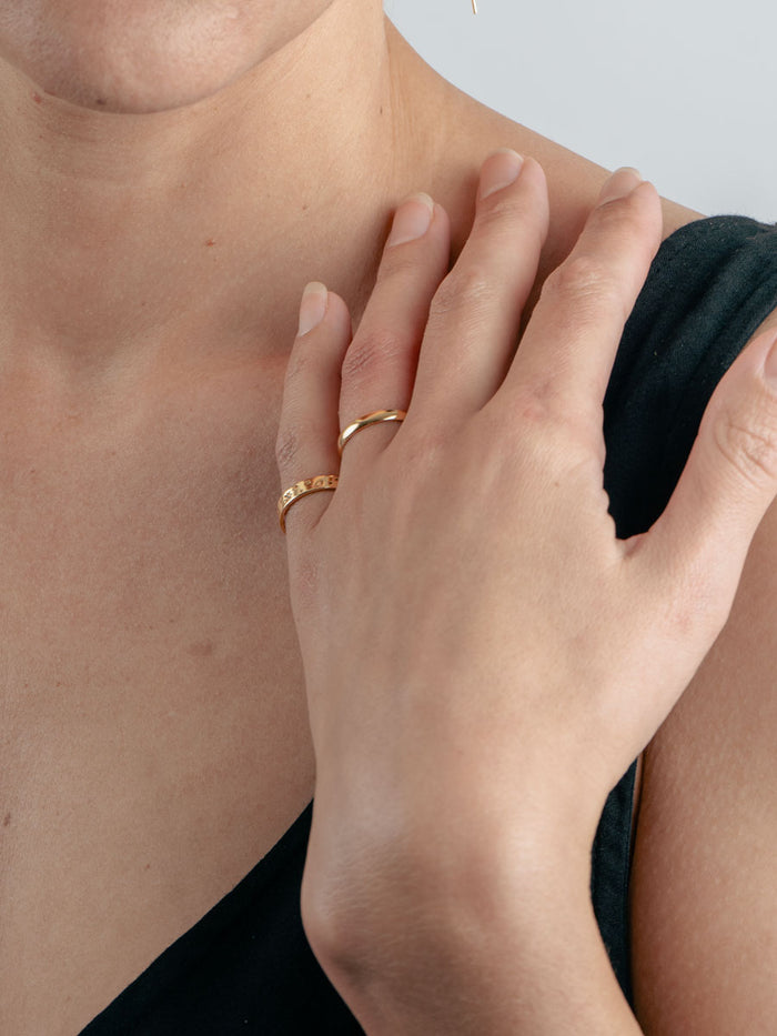 Sterling Silver Band Ring | Gold-Image 2