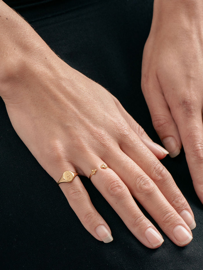 Sterling Silver Gold Plated Boho Dot Ring | Gold-Image 2