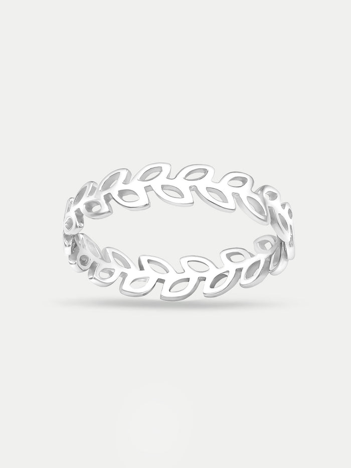 Sterling Silver Olive Band Ring | Silver-Image 1