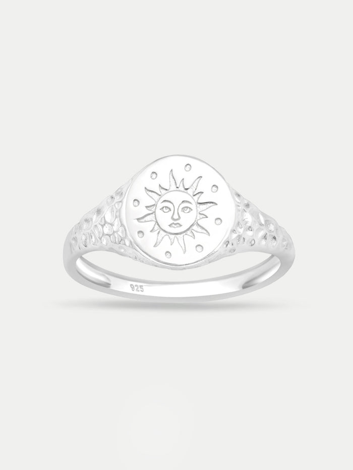 Sterling Silver Sun Medallion Ring | Silver-Image 1
