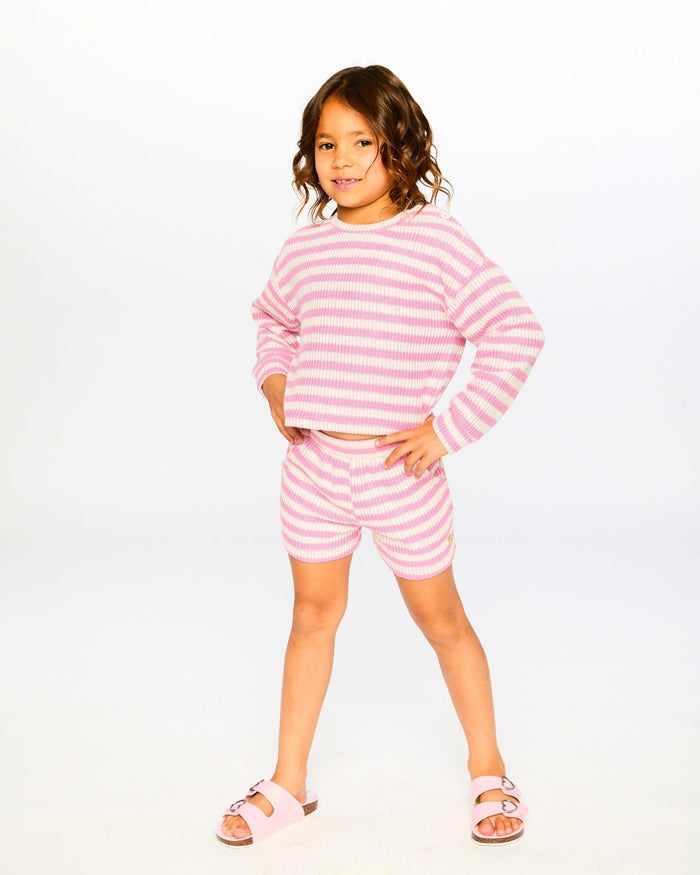 Striped Shorts Pink And White-1