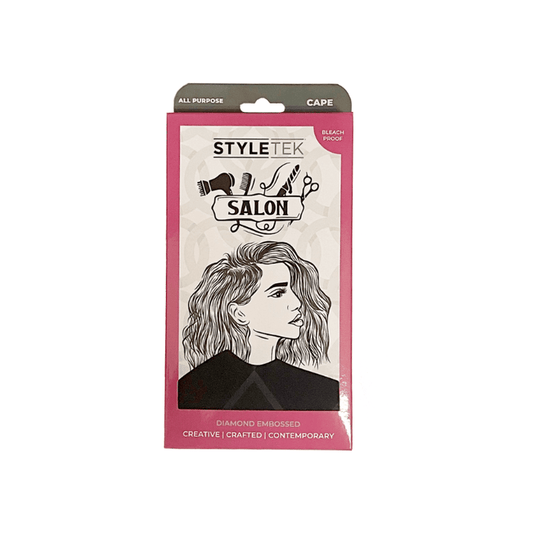Styletek Embossed Black All-Purpose Cape 45x60 (Runway) - Styletek | Available at Studio 360 Salon, Chatham, NJ