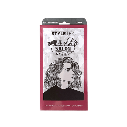 Styletek Solid Black Smooth Cutting Cape 45x60 - Styletek | Available at Studio 360 Salon, Chatham, NJ