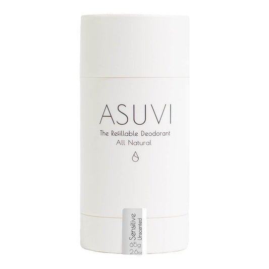 ASUVI refillable deodorant on a white background