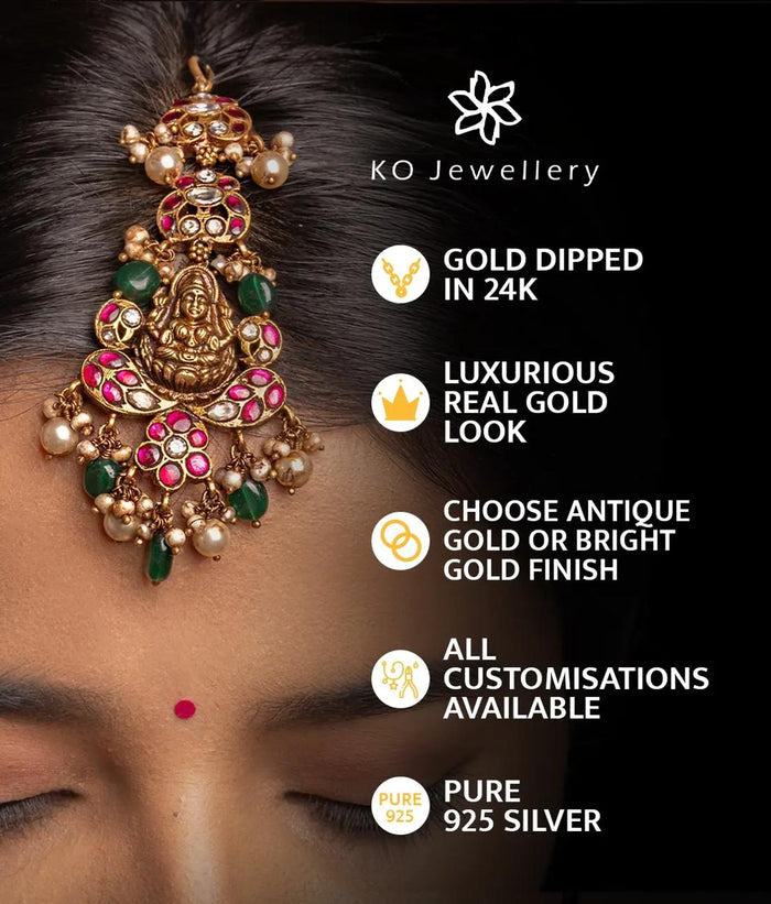 The Vedya Silver Kempu Ear-Studs(Pearl)