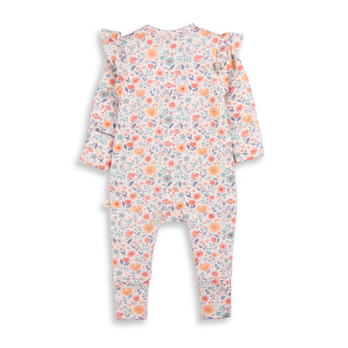 Tiny Twig Frill Zipsuit - Cottage Garden