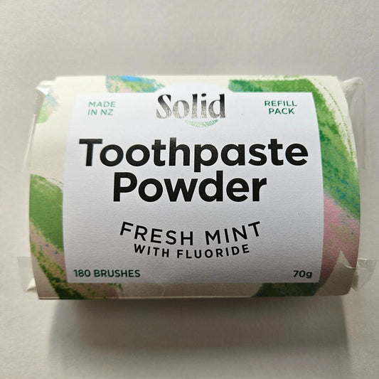 Toothpaste Powder REFILL - Fresh Mint by Solid - Dust & Glow