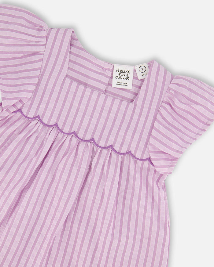 Top And Short Set Lavender Stripes-3