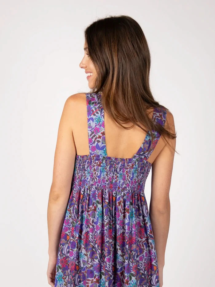Tricia Maxi Dress - Dark Purple Daisies-view 3