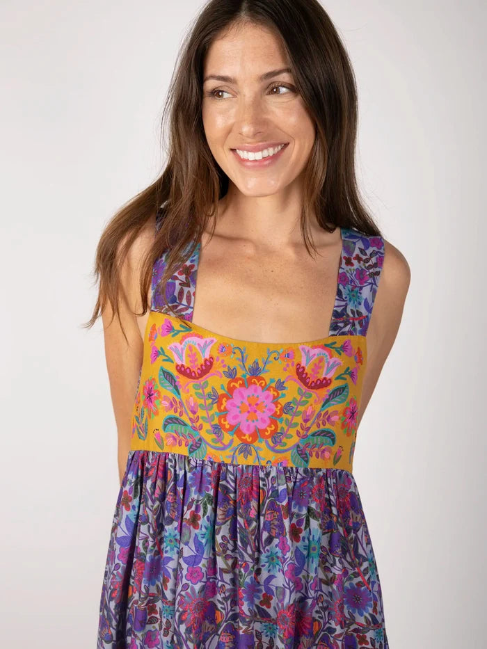 Tricia Maxi Dress - Dark Purple Daisies-view 6
