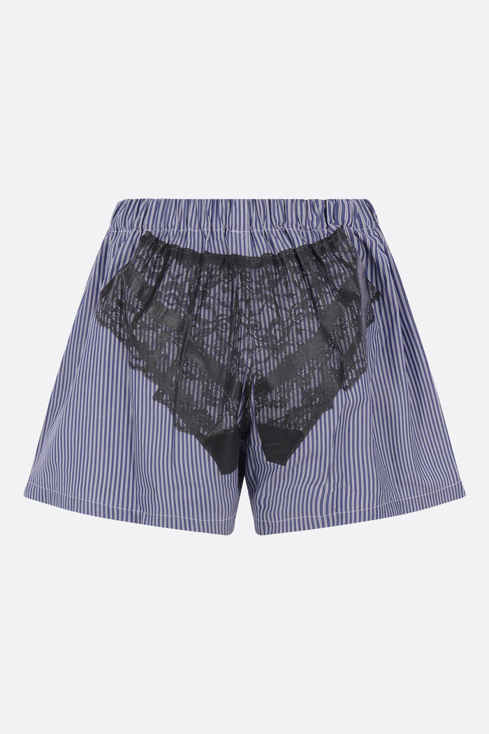 Trompe L'oeil boxer shorts in striped poplin