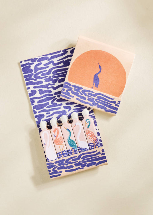 Tropical Sunset Birds Printed Matchbook
