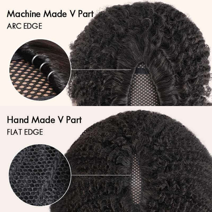 difference between machine made and handmade v part wigs