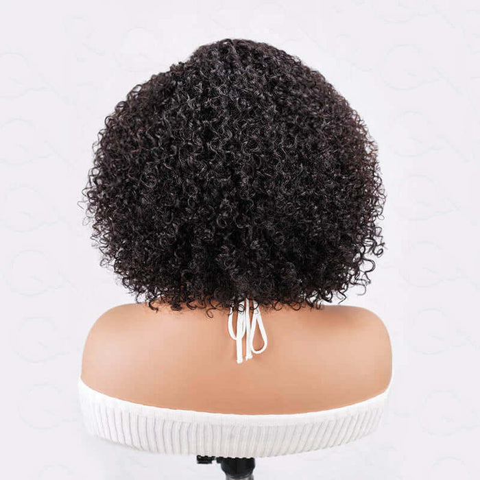 US Only|QVR #1B Side Part Short Cut Curly Wig