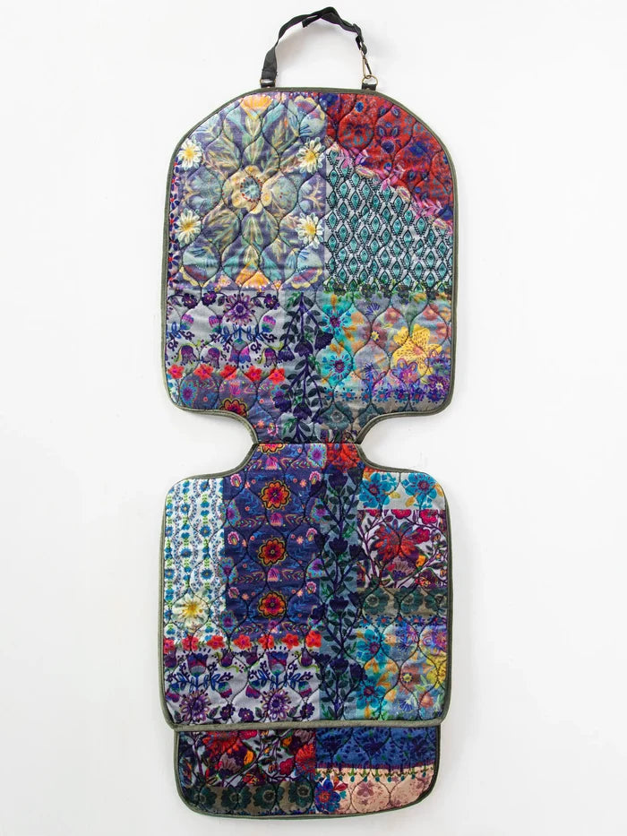 Car Seat Protector - Velvet Blue Patchwork-view 2
