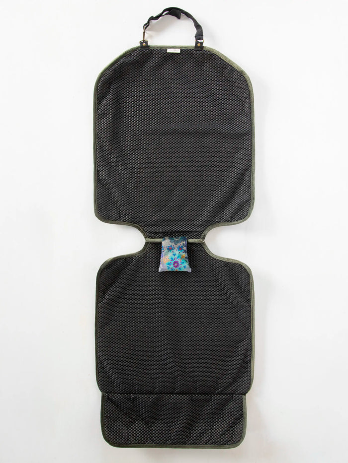 Car Seat Protector - Velvet Blue Patchwork-view 3