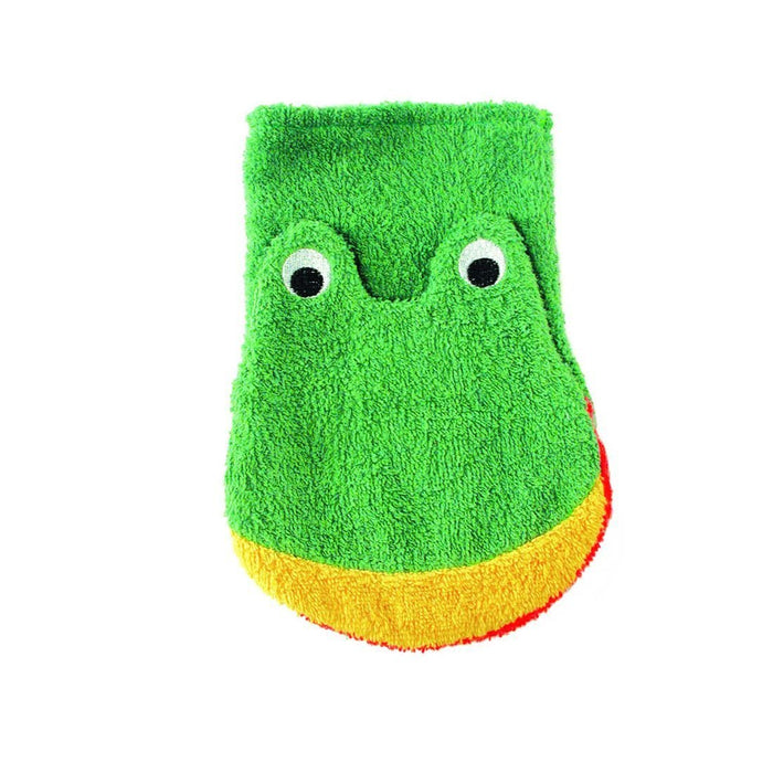 Washcloth Mitt Frog by Furnis - cotton, natural Bath Toys for open-ended play - Size: Child Size